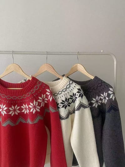 雪花提花針織毛衣7