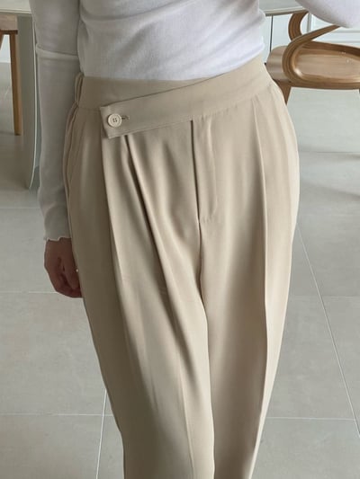 質感俐落綁帶西裝套裝(外套+長褲可拆售）8