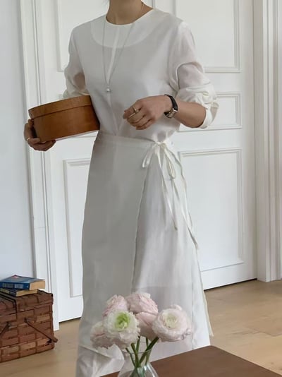 氣質側綁帶長洋裝2