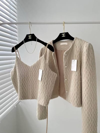 毛絨背心外套組6
