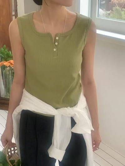 坑條排扣無袖背心7