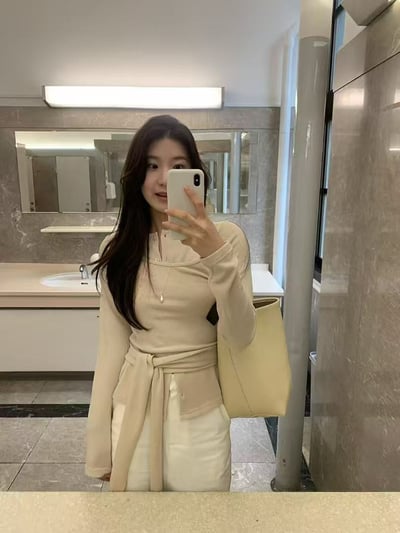 圍巾綁腰針織三件式套裝6