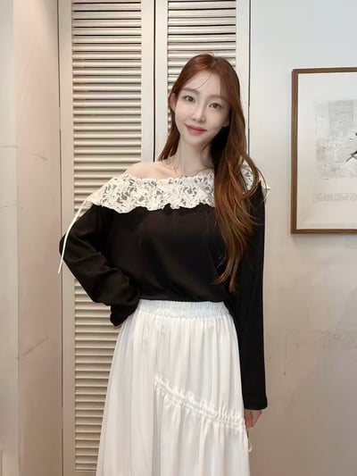 蕾絲拼接兩穿上衣3