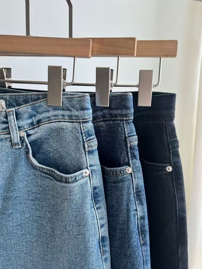 高腰長腿寬管牛仔褲15