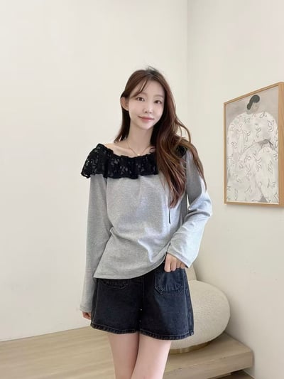 蕾絲拼接兩穿上衣8
