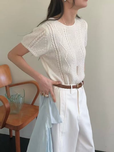 輕透針織短袖上衣10