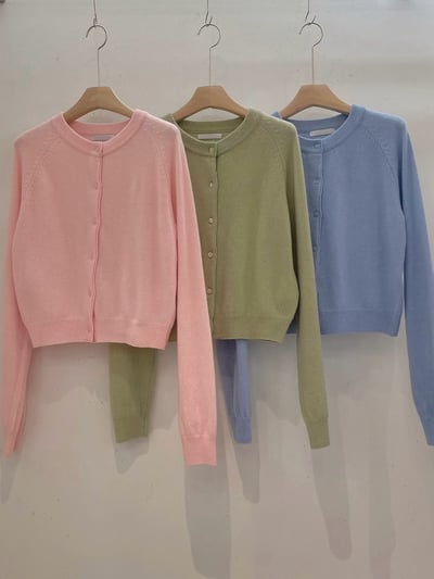 簡約圓領針織開襟衫11