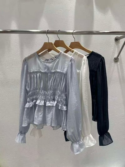 柔霧輕紗・鬆緊束腰上衣8