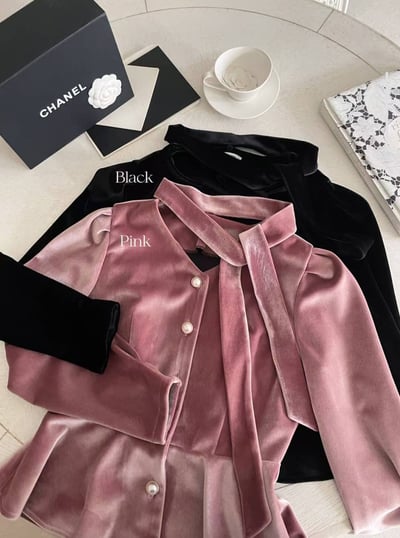 珍珠綁帶絨光上衣11