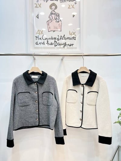 英倫滾邊短版外套1