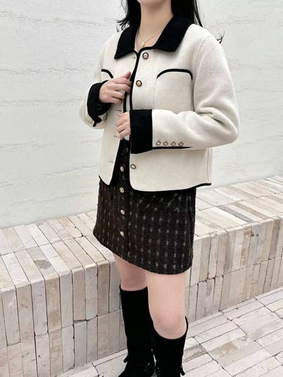 英倫滾邊短版外套2