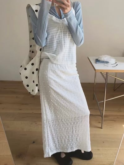 細肩抓皺綁帶背心2