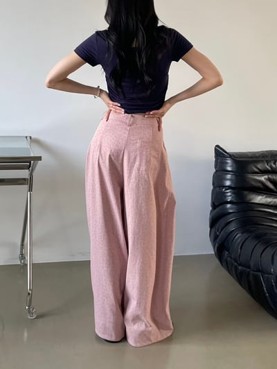 微光豹紋寬版長褲8