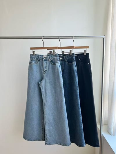 高腰長腿寬管牛仔褲13