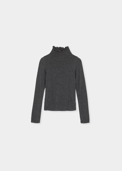 小荷葉高領柔棉上衣17