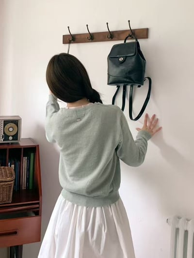 日常微法式・薄紗滾邊針織開襟5