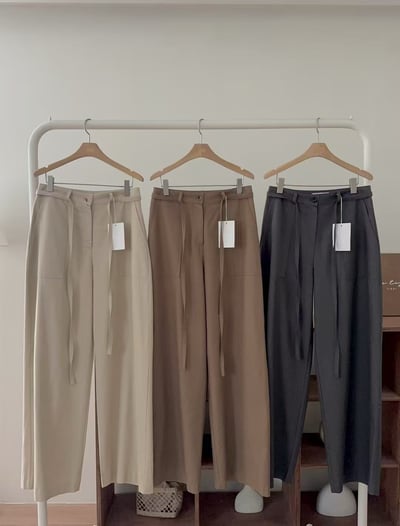 日常垂墜綁帶長褲3