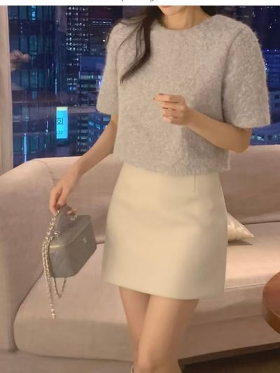 溫柔留白・點點緞帶針織上衣5