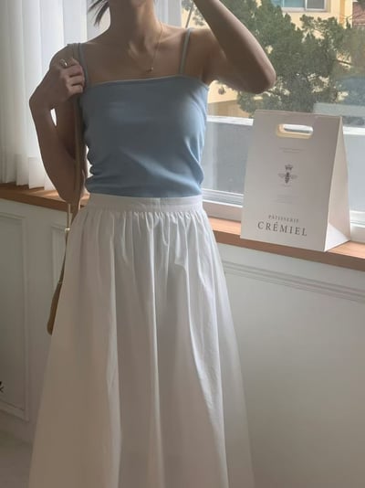 百搭細肩平口坑條背心13