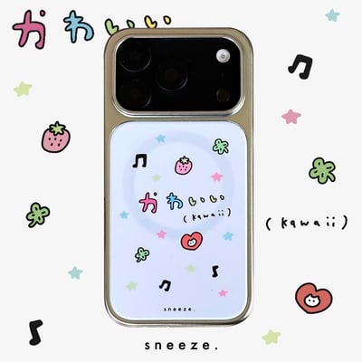 【獨家】霧銀草莓星星磁吸殼1