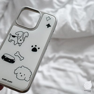 銀邊系列-白底小狗子5