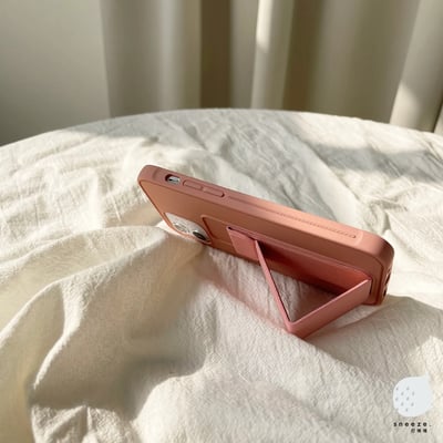 深藍淺粉磁吸支架殼9