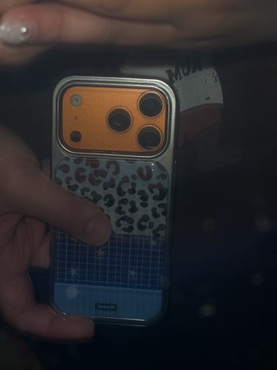 個性藍調豹紋拼接殼3