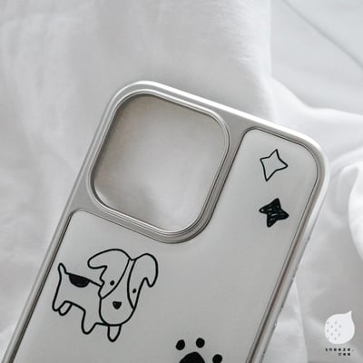 銀邊系列-白底小狗子2