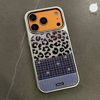 個性藍調豹紋拼接殼5