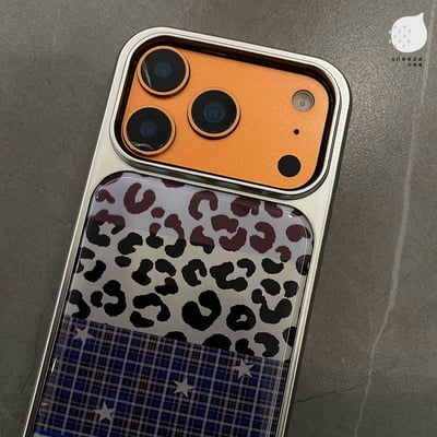 個性藍調豹紋拼接殼4