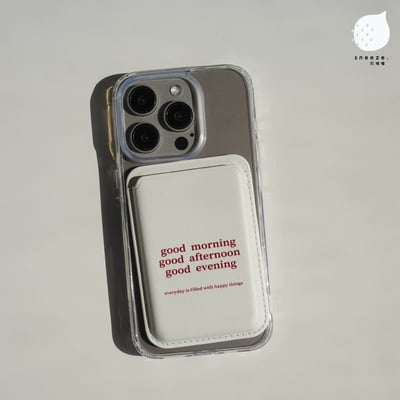 【贈送防磁貼片】早安午安晚安MagSafe磁吸卡包3