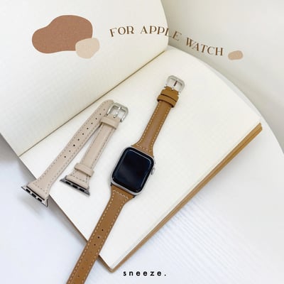 顯手細的皮革錶帶1