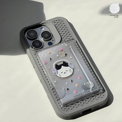 【獨家】壓克力貓貓戴耳機MagSafe磁吸卡包2