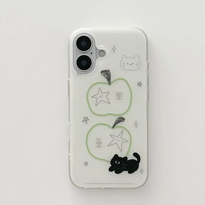 手繪青蘋果貓貓殼2