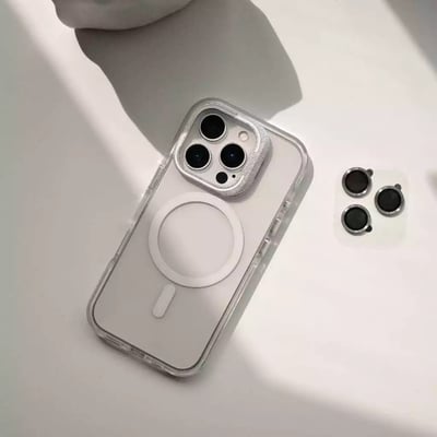 美式龐克風MagSafe鏡頭支架殼 贈送鏡頭貼一組7