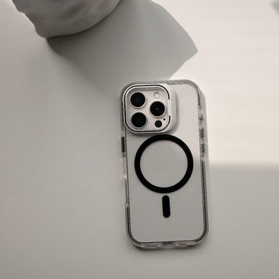 美式龐克風MagSafe鏡頭支架殼 贈送鏡頭貼一組8