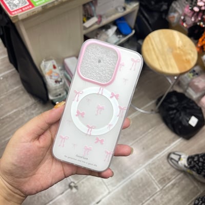 霧面少女蝴蝶結磁吸殼1