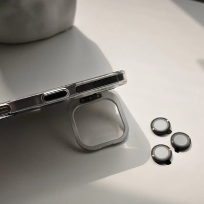 美式龐克風MagSafe鏡頭支架殼 贈送鏡頭貼一組5