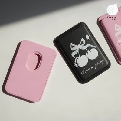 【贈送防磁貼片】酷酷風櫻桃MagSafe磁吸卡包2