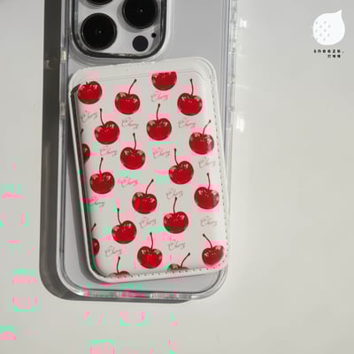 【贈送防磁貼片】滿滿櫻桃MagSafe磁吸卡包2