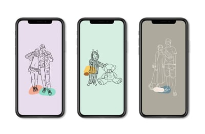 【桌布系列】小表情線條人像桌布1