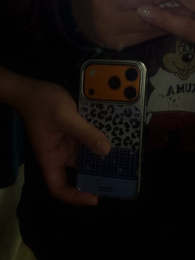 個性藍調豹紋拼接殼2