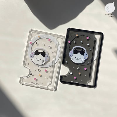 【獨家】壓克力貓貓戴耳機MagSafe磁吸卡包4