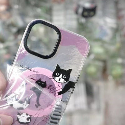 粉色個性貓貓磁吸殼2