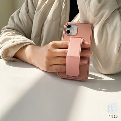 深藍淺粉磁吸支架殼11