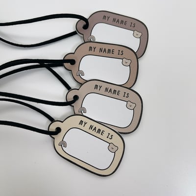 空白款 ｜皮革姓名吊牌 (一組4入)  雙面皆可填寫2