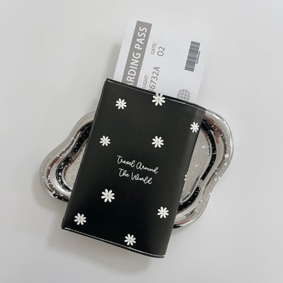 客製 ｜皮革護照夾 (小花款)3