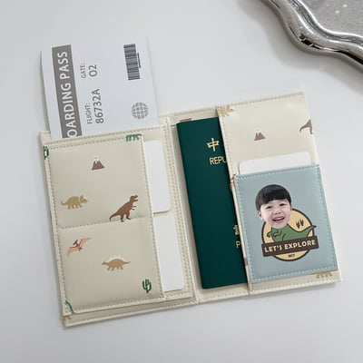 客製 ｜皮革護照夾 (恐龍款)2