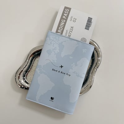 客製 ｜皮革護照夾 (世界地圖款)3