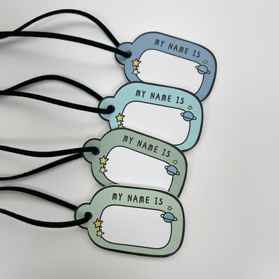 空白款 ｜皮革姓名吊牌 (一組4入)  雙面皆可填寫4